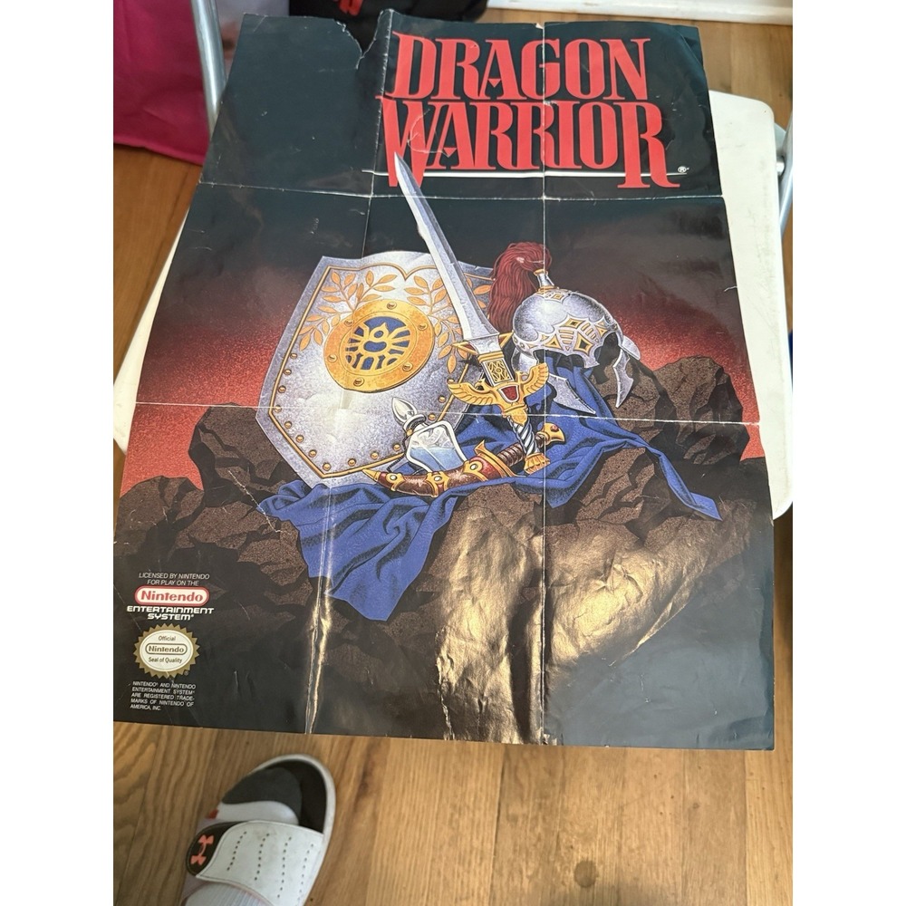 Dragon Warrior Dungeon Map Strategies Foldable Poster NES Nintendo Manual Only